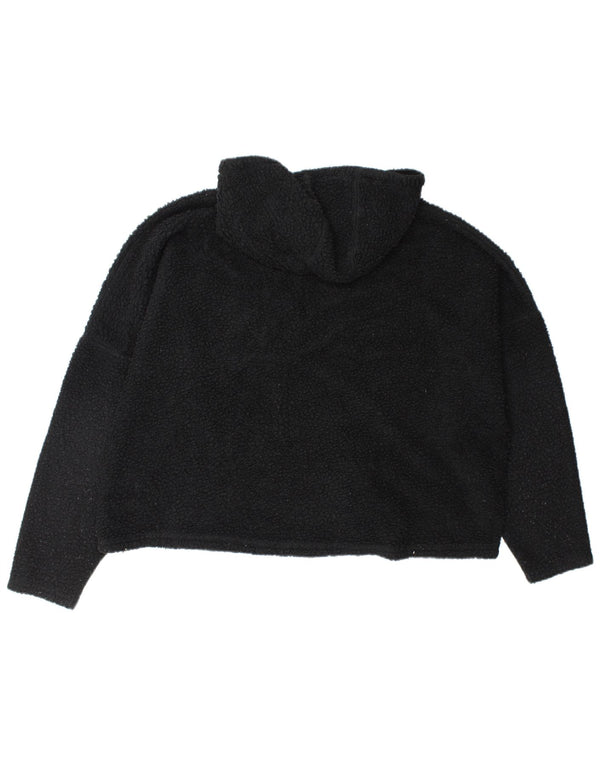 Ellesse Damen-Fleecepullover in Übergröße mit Kapuze und Reißverschluss am Hals, Gr. 16, Schwarz