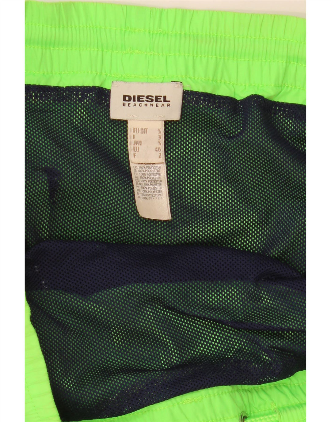 Diesel Short de Bain Graphique Homme Petit Vert Polyester