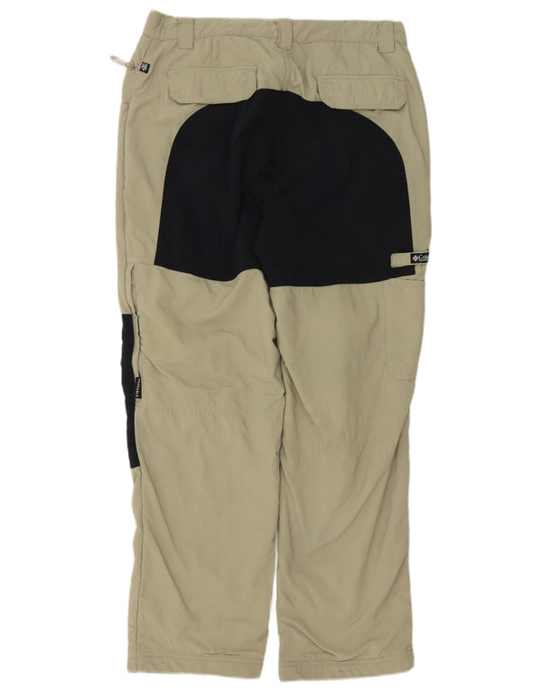 Columbia Mens Straight Cargo Trousers W34 L30 Beige Colourblock Nylon