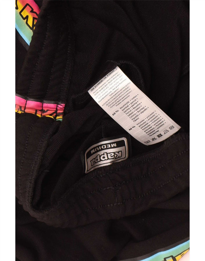 Kappa Mens Graphic Sport Shorts Medium  Black Colourblock Cotton