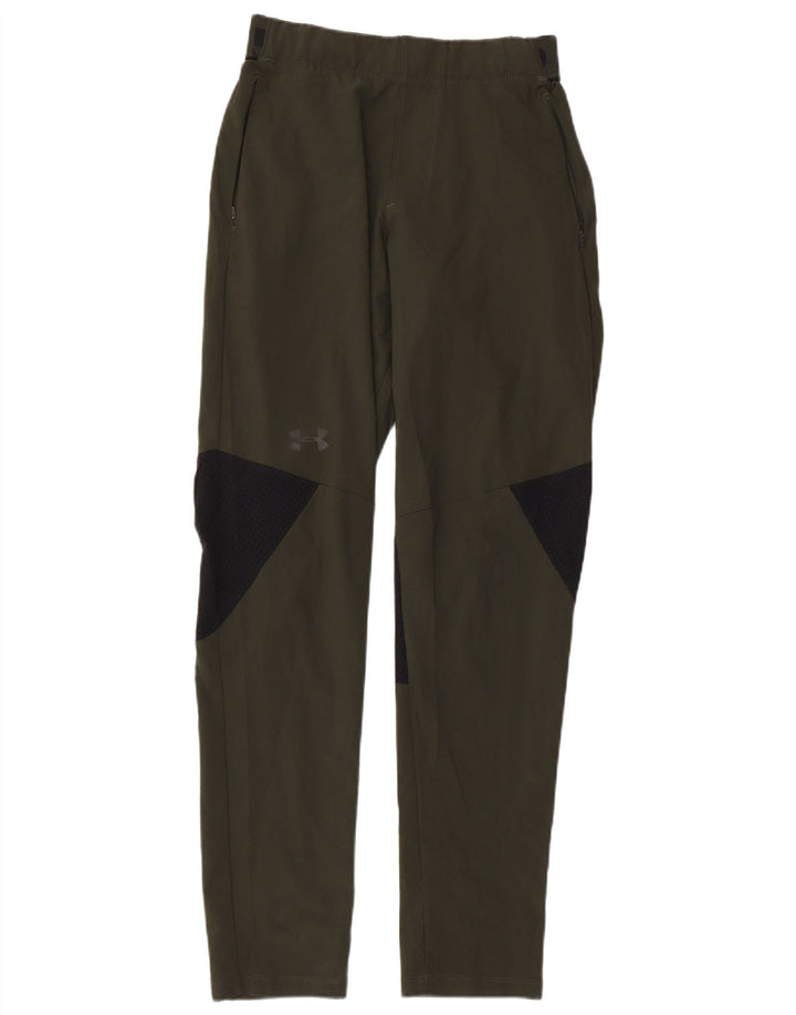 UNDER ARMOUR Mens Graphic Tracksuit Trousers Small  Khaki Colourblock