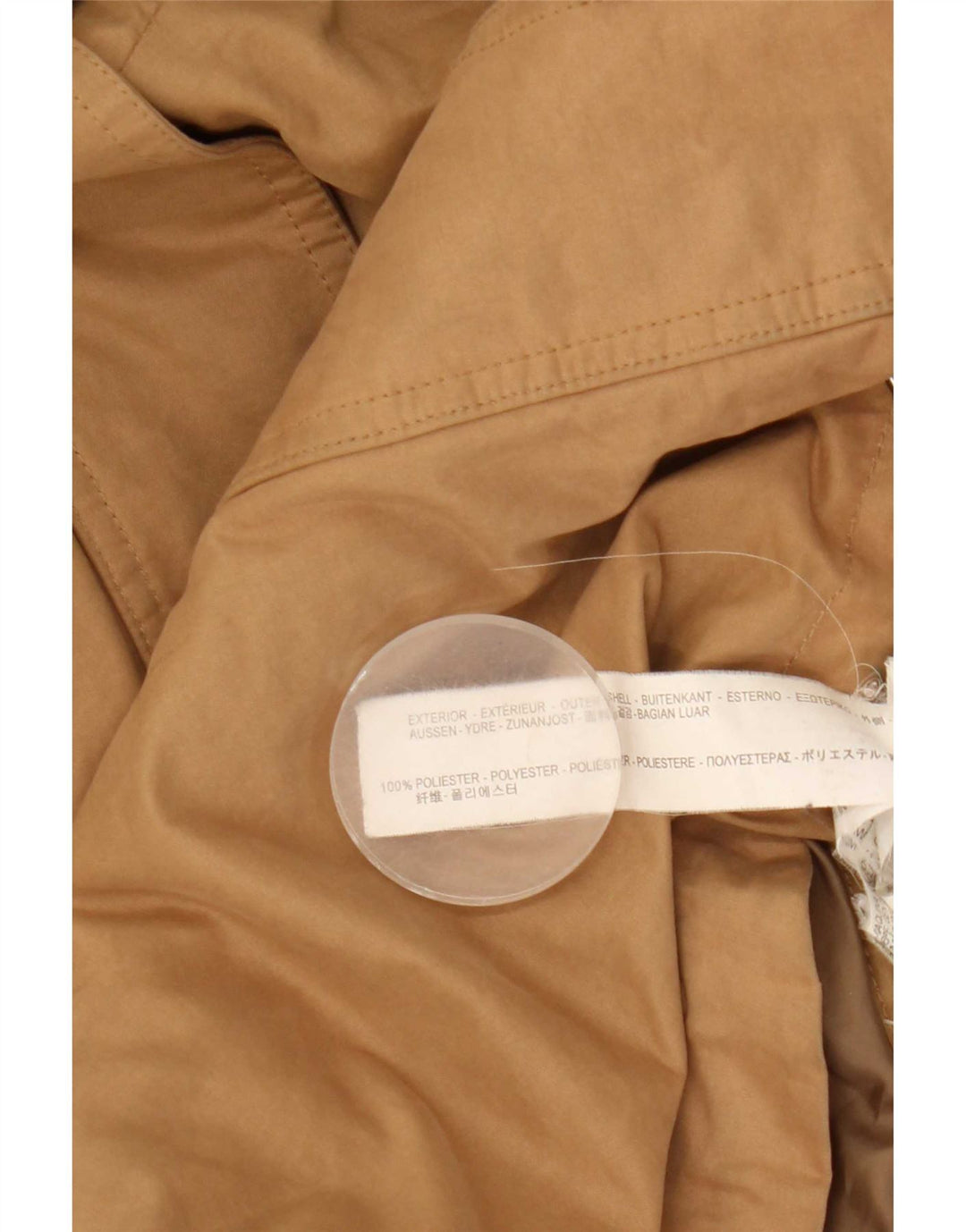 Zara Dame Hooded Parka Jacket UK 6 XS Beige Polyester