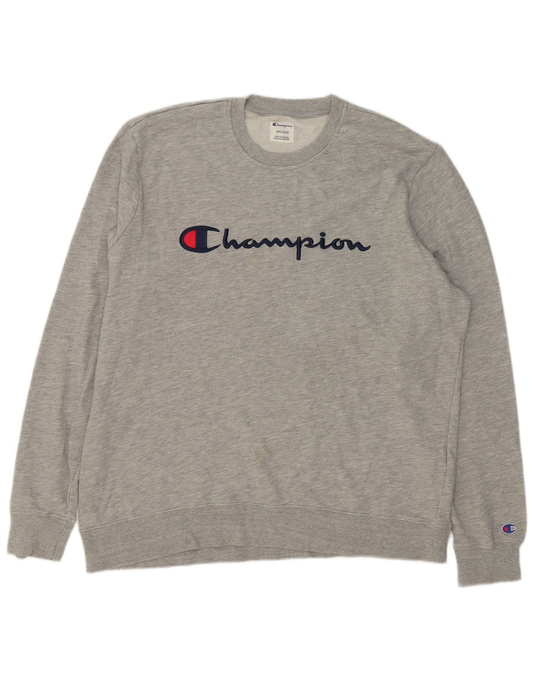 Champion Herre Grafisk Sweatshirt Jumper 2XL Grå Flecked Bomuld