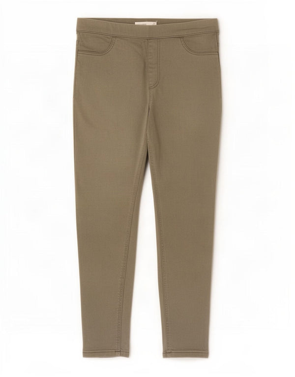 Marks & Spencer Dame Crop Jegging Jeans UK 12 Medium W37 L25 Khaki Cotton