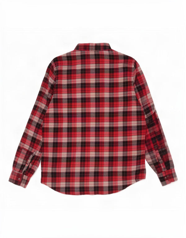 Sea Barrier Mens Flannel Shirt Large Red Check Cotton