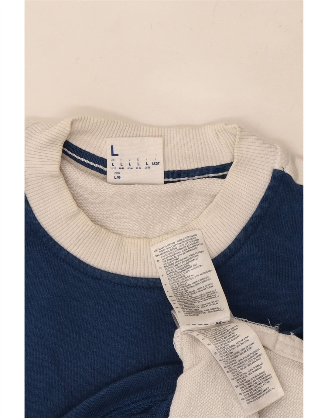 Felpa oversize da donna REEBOK UK 16/18 Large Blue Colourblock