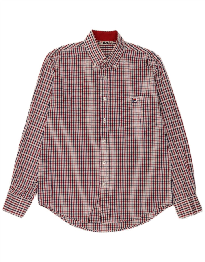 Camicia Fila da uomo in cotone a quadri multicolore medio