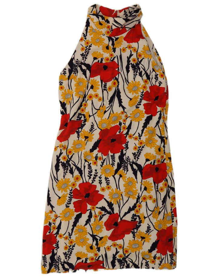 Leonard Womens Halter Dress UK 12 Medium Multicoloured Floral