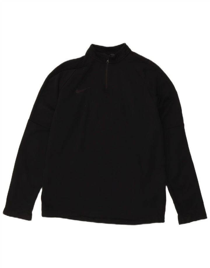 Nike Boys Dri Fit Zip Neck Pullover Tracksuit Top 13-14 Years XL Black