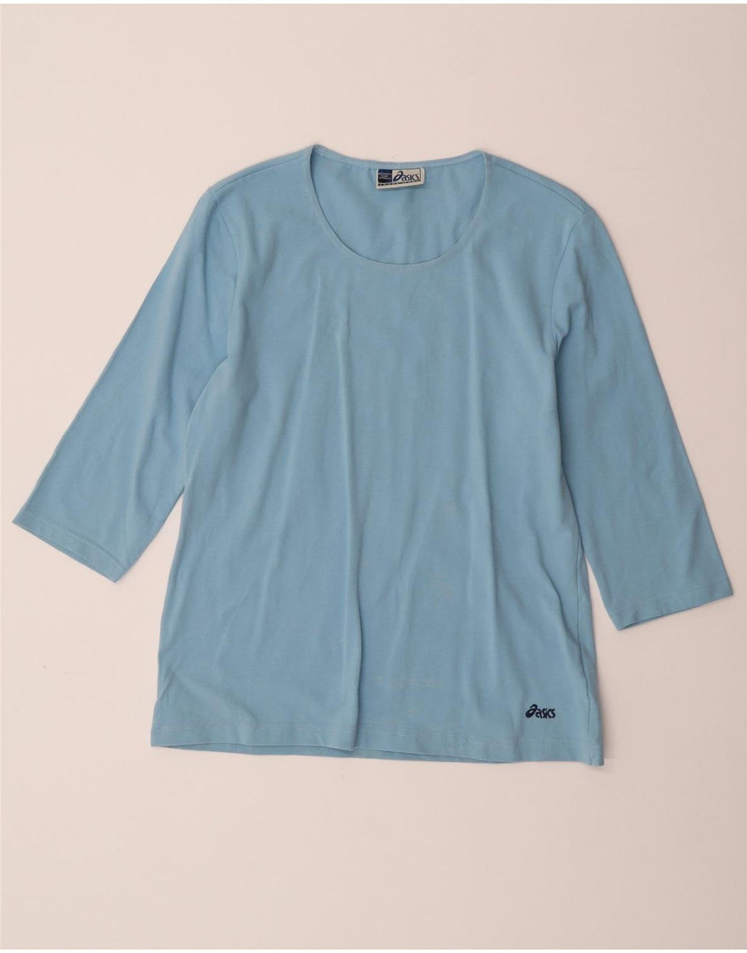 Asics Womens Top 3/4 Sleeve UK 18 XL Blue Cotton