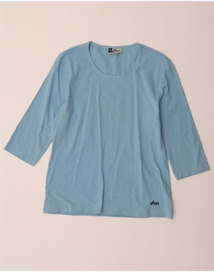 Asics Womens Top 3/4 Sleeve UK 18 XL Blue Cotton
