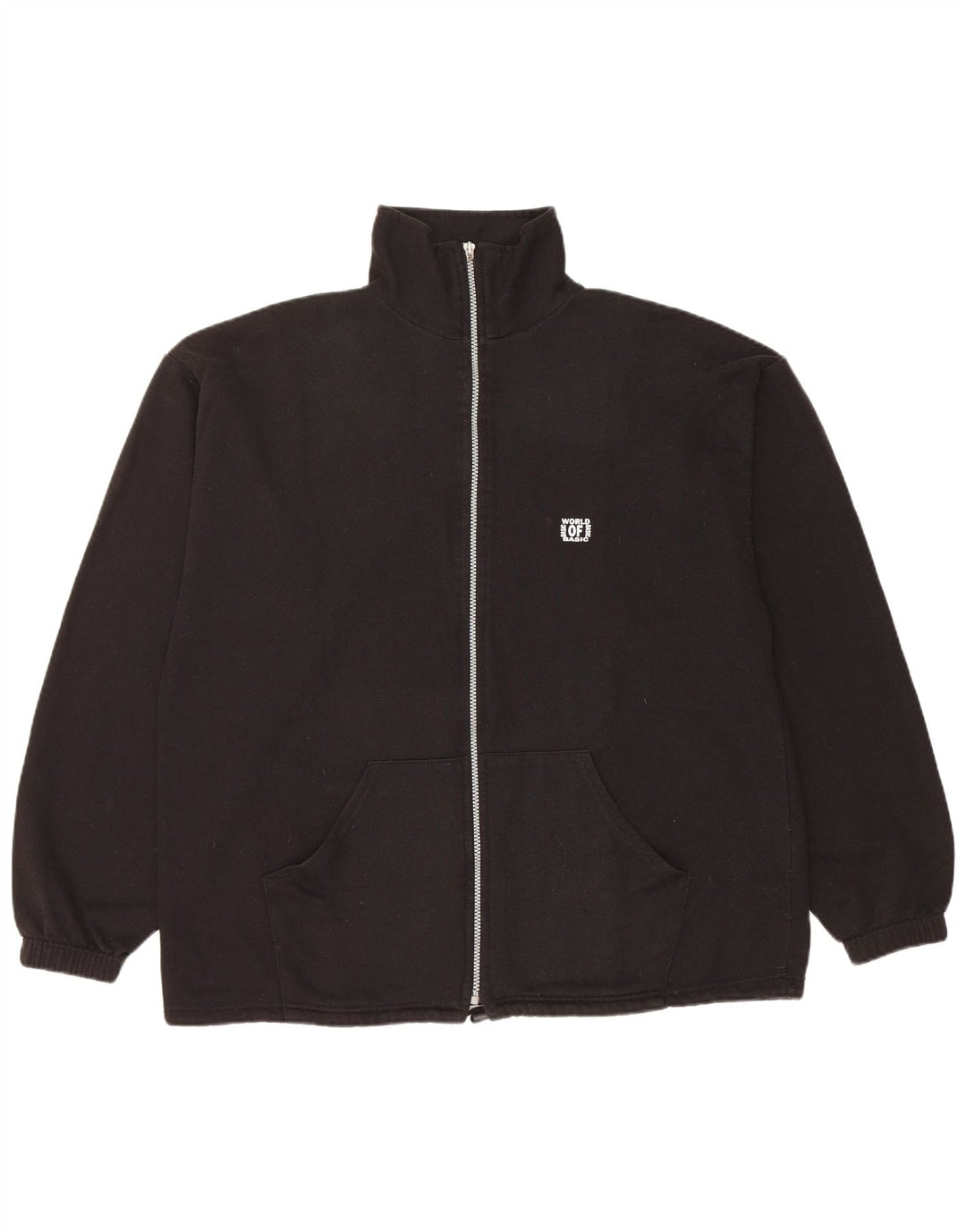 Vintage Mens Tracksuit Top Jacket XL Black
