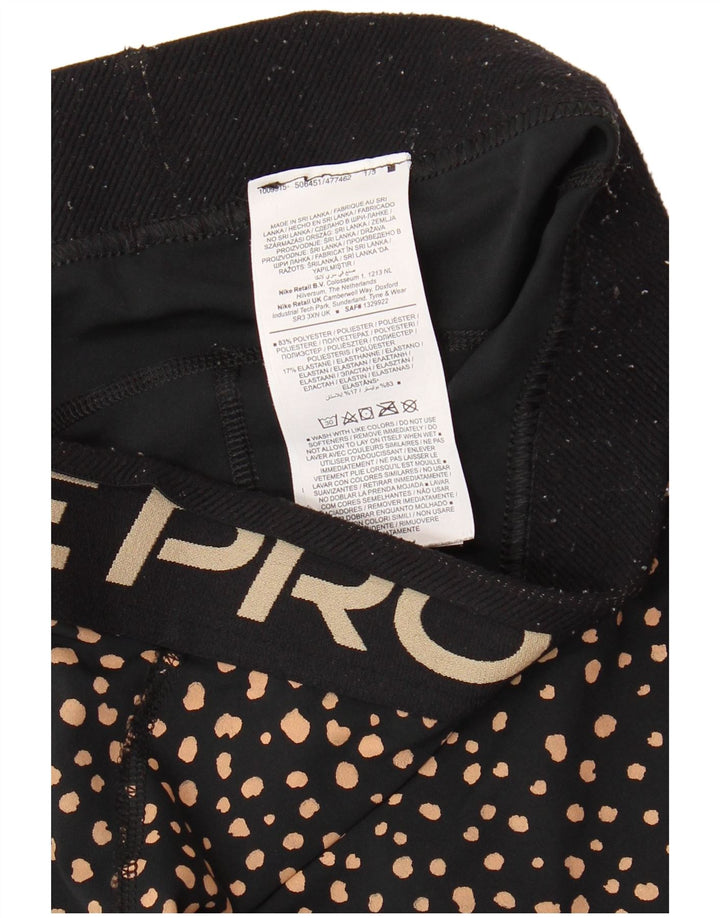 Leggings Capri grafici da donna NIKE UK 12 poliestere maculato nero medio