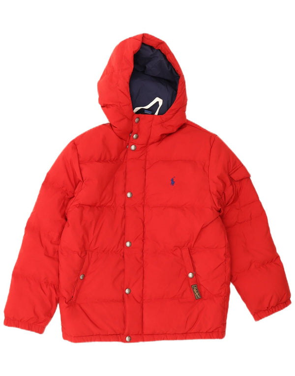 Podstavljena jakna s kapuljačom Polo Ralph Lauren za dječake 10-11 godina srednje crvena