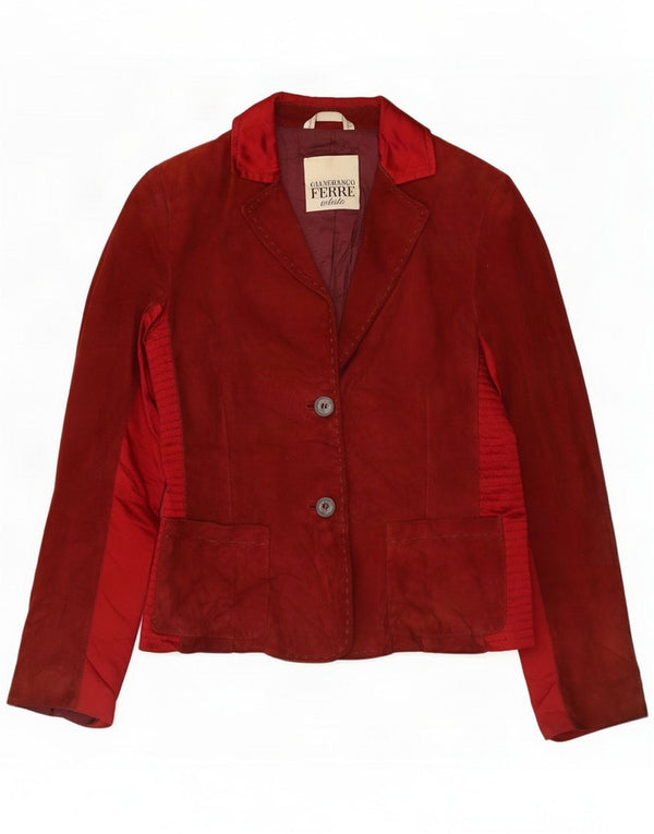 Gianfranco Ferre Womens 2 Button Blazer Jacket IT 42 Medium Red Colourblock
