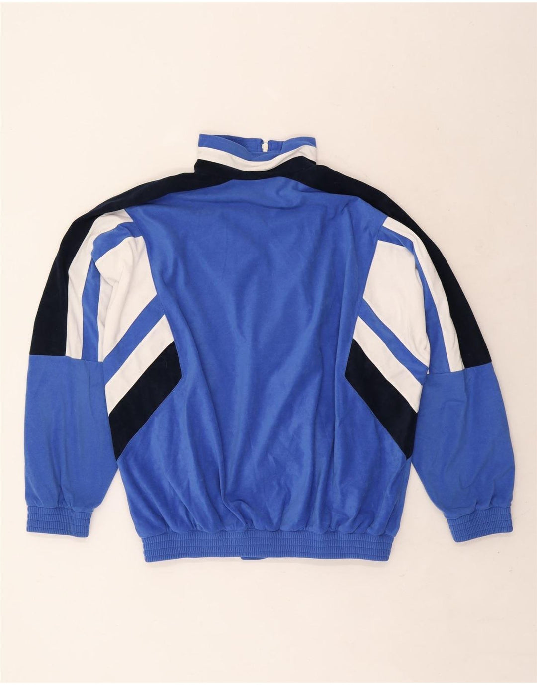 Vintage Mens Tracksuit Top Jacket IT 48 Medium Blue Colourblock Polyester