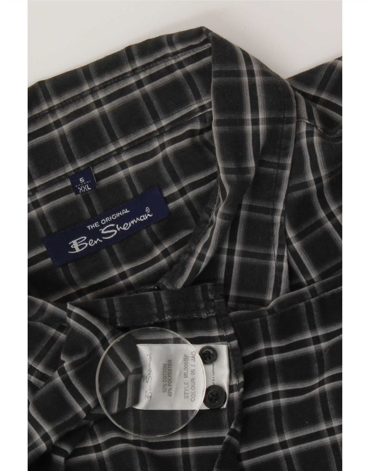 Camisa masculina Ben Sherman 2XL algodão xadrez cinza
