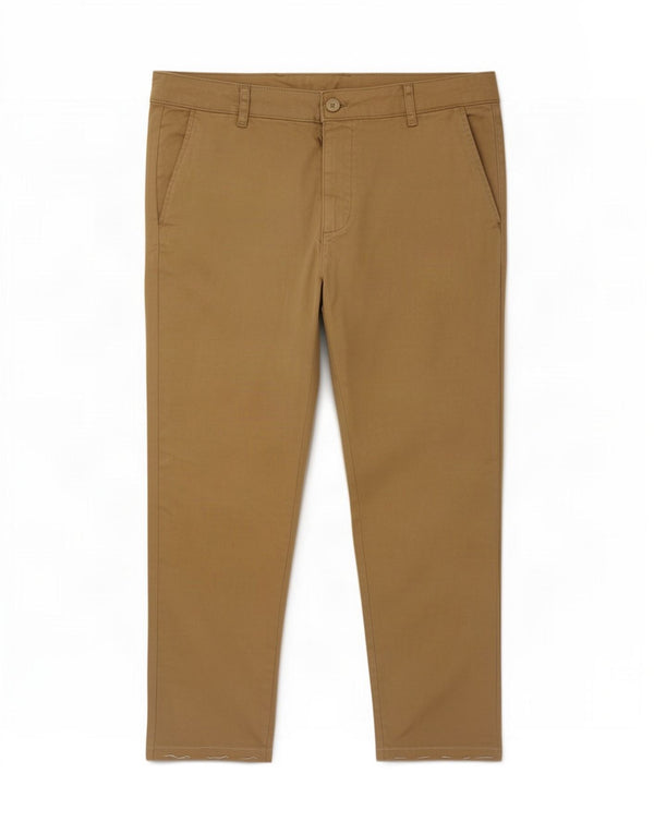 Zara Mens Slim Chino Pantalones EU 42 Large W32 L27 Caqui Algodón
