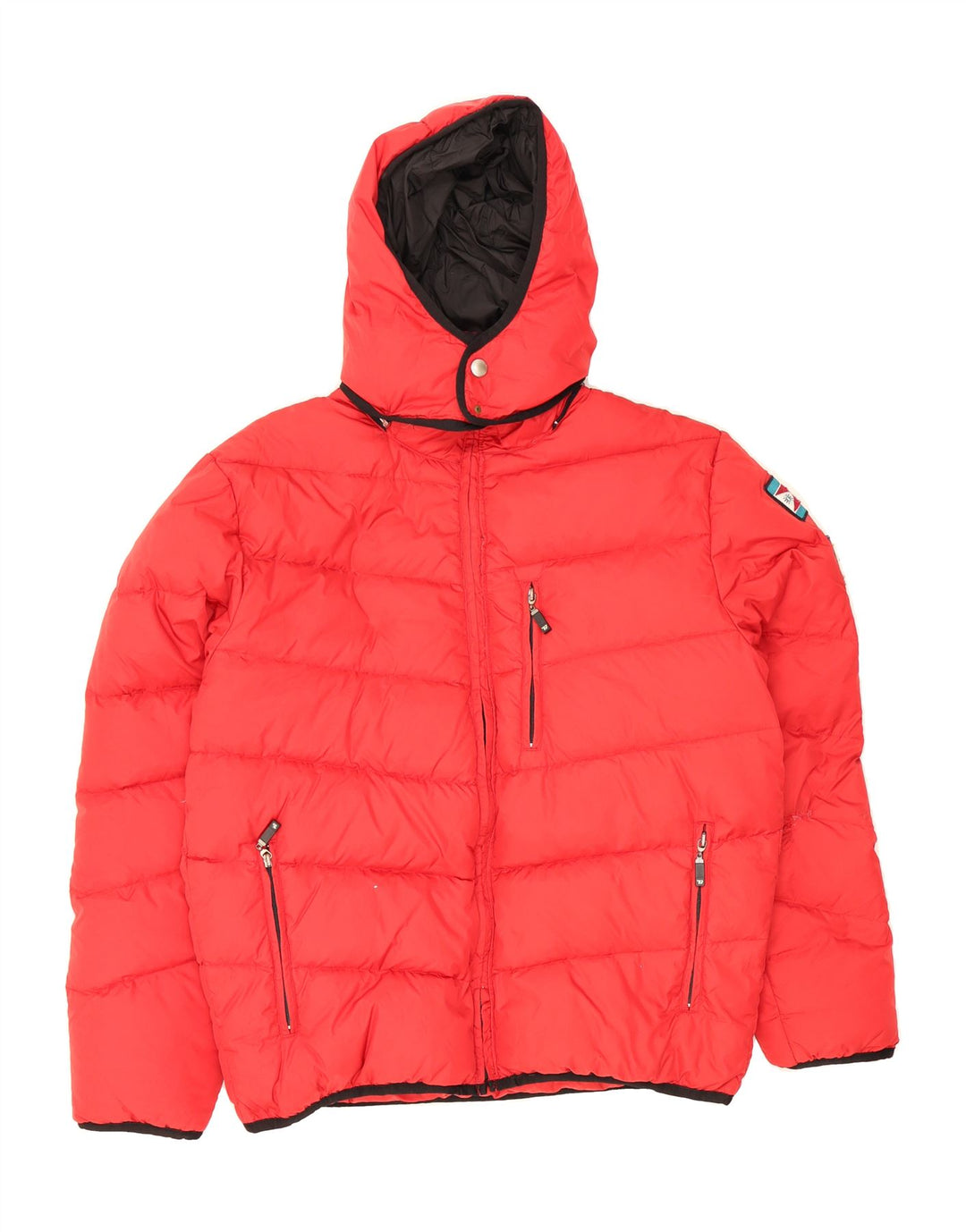 BRUGI Mens Hooded Padded Jacket IT 50 Large Red Polyamide Vintage Brugi and Second-Hand Brugi from Messina Hembry 