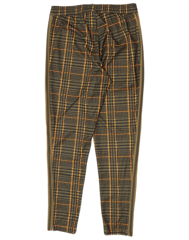 Adidas Mens Tracksuit Trousers Medium Green Houndstooth Polyester