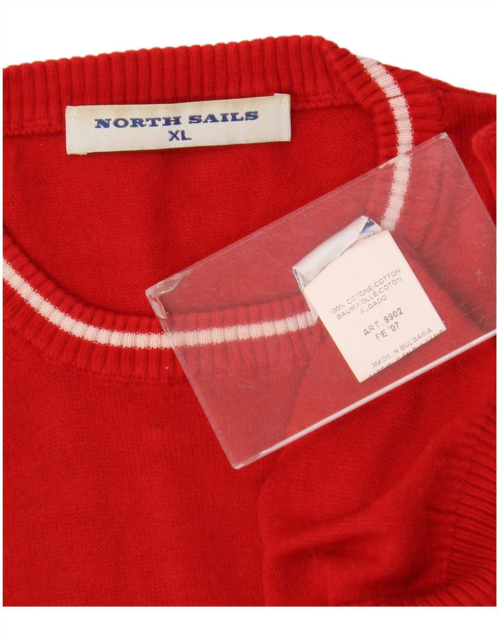North Sails Mens Crew Neck Jumper Sweater XL Red Cotton