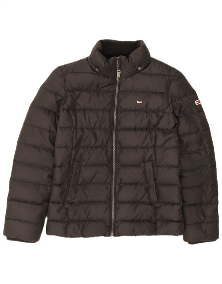 Мужская стеганая куртка Tommy Hilfiger UK 36, маленький черный полиэстер