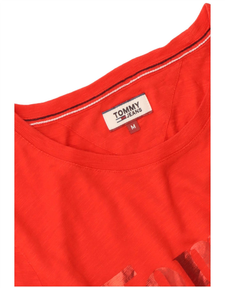 Tommy Hilfiger Womens Graphic T-Shirt Top UK 12 Medium Red