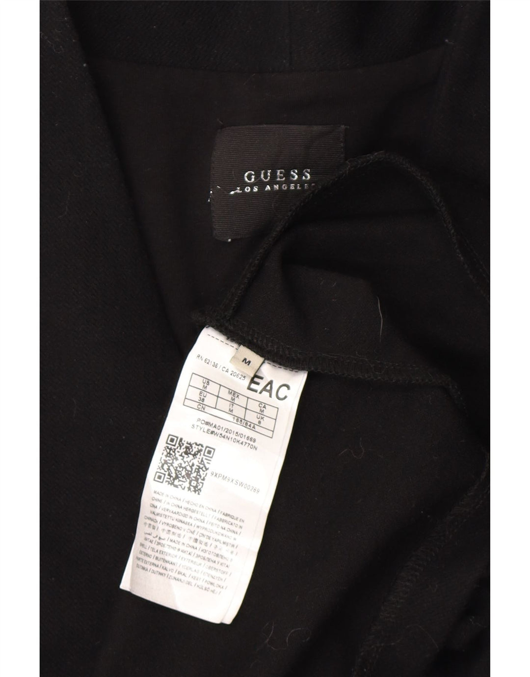 GUESS Womens Longline Oversized Open Blazer Jacket UK 8 Small Black Cotton Vintage Guess and Second-Hand Guess from Messina Hembry 