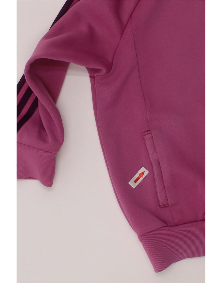 Adidas Girls Tracksuit Top Jacket 3-4 Years Pink Polyester