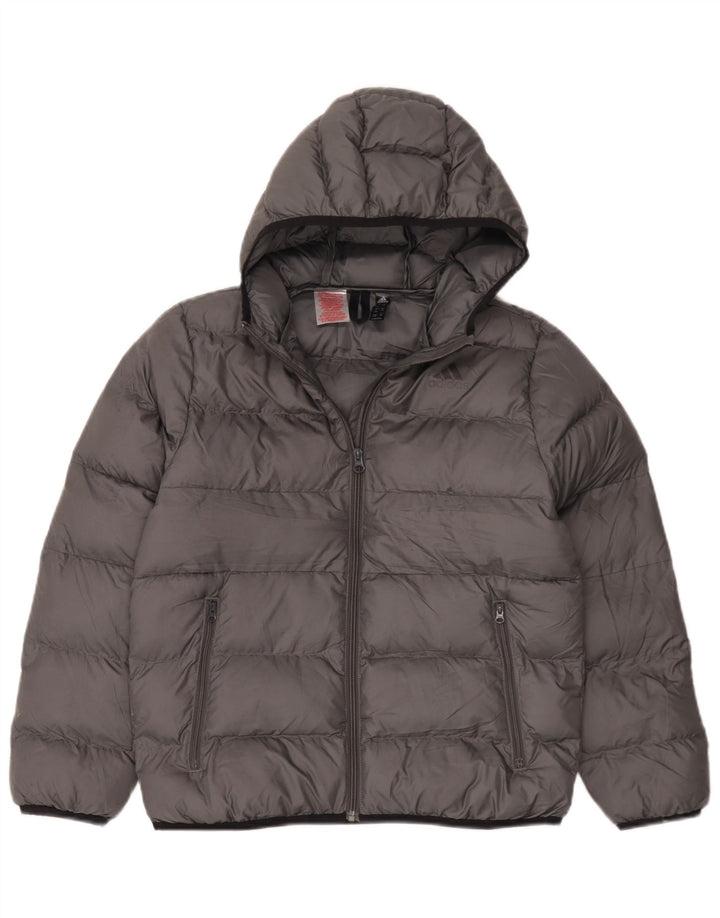 Adidas Chaqueta acolchada con capucha para niño 11-12 años Gris Poliéster