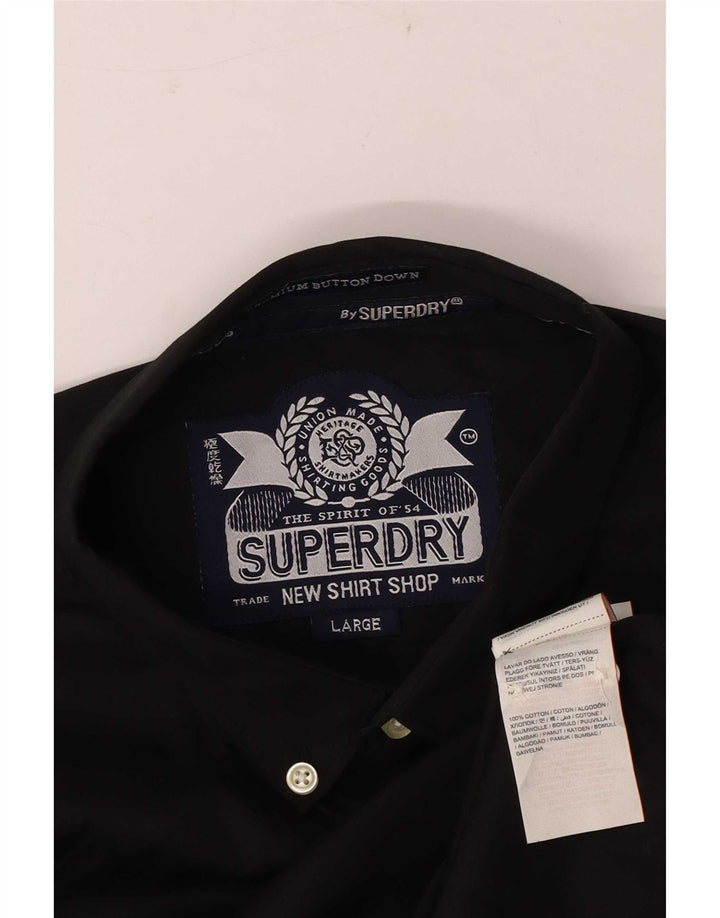 Camisa Superdry Para Hombre Grande De Algodón Negro