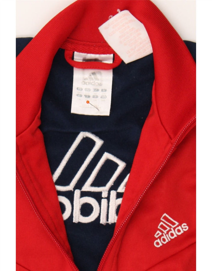 ADIDAS Boys Graphic Tracksuit Top Jacket 5-6 Years Red Colourblock Vintage Adidas and Second-Hand Adidas from Messina Hembry 