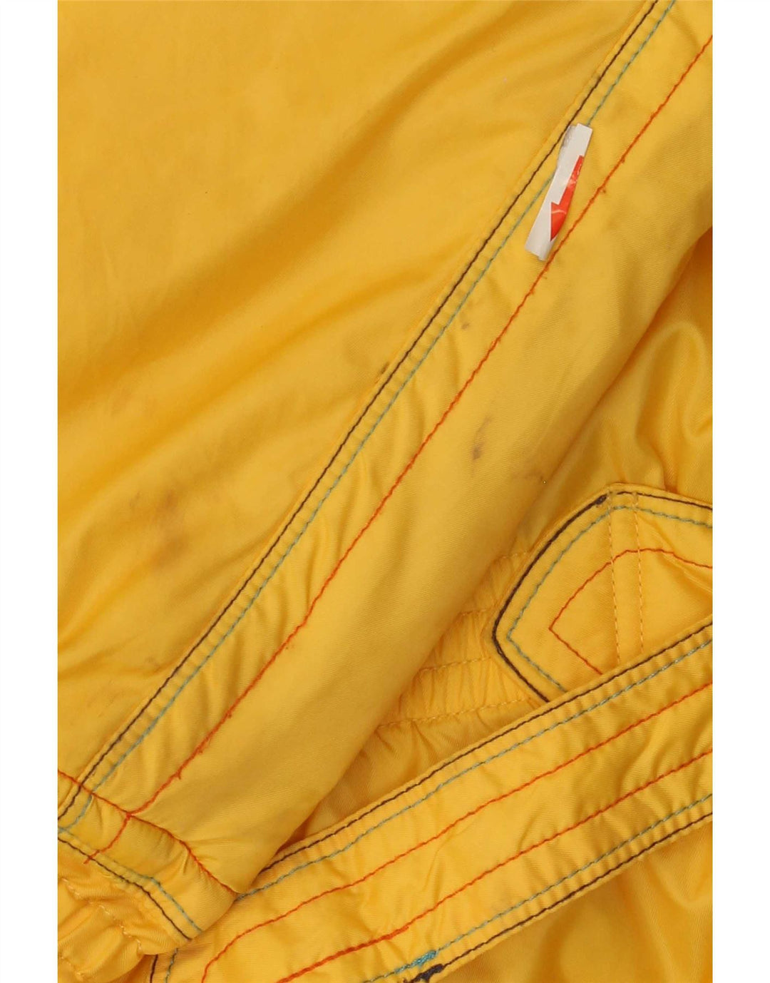 Ellesse Womens Hooded Oversized Ski Jacket UK 14 Large Yellow Colourblock
