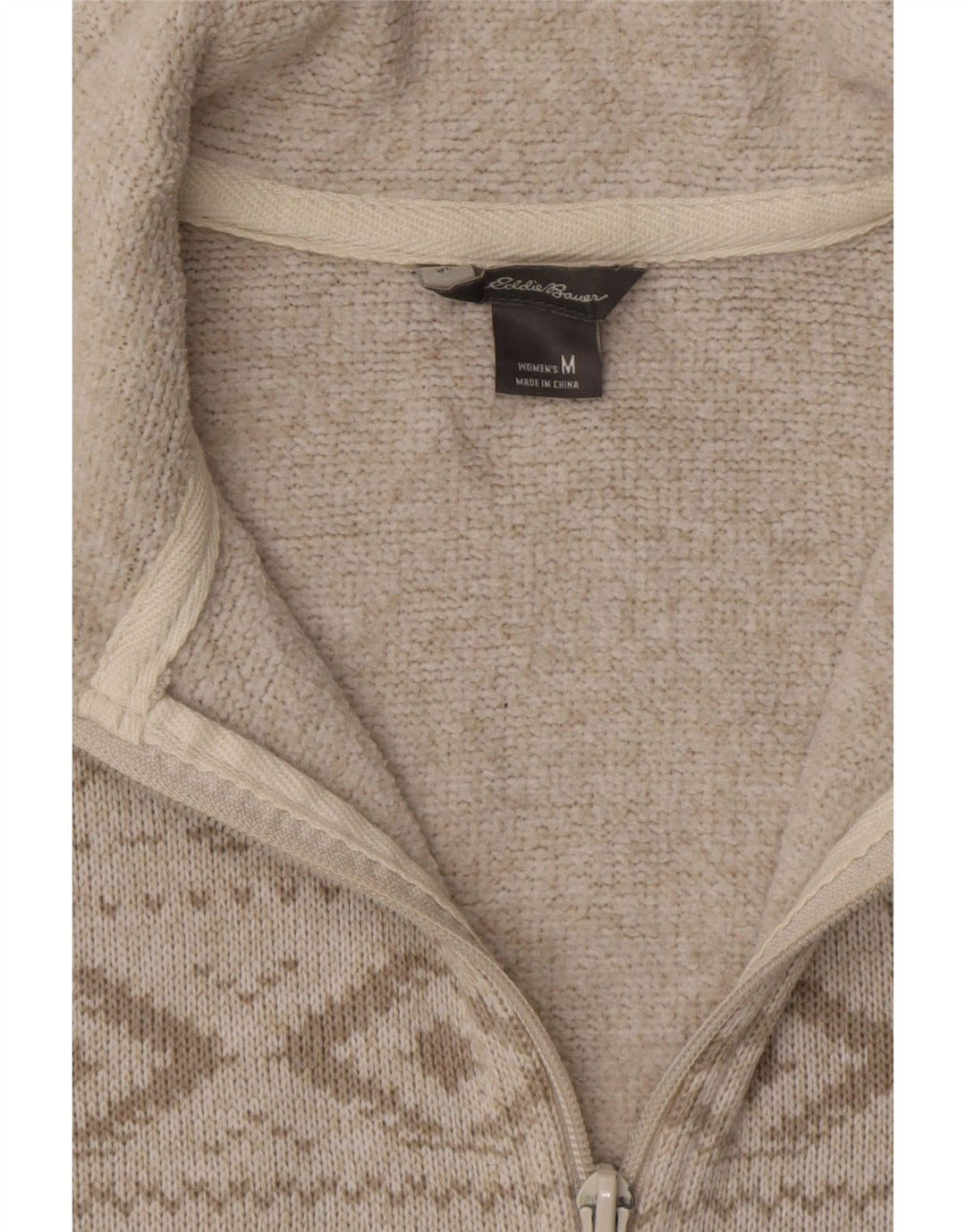 EDDIE BAUER Womens Tracksuit Top Jacket UK 12 Medium Grey Fair Isle Vintage Eddie Bauer and Second-Hand Eddie Bauer from Messina Hembry 