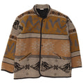 vintage Mens Regular Fit Veste UK 38 Laine Géométrique Brun Moyen