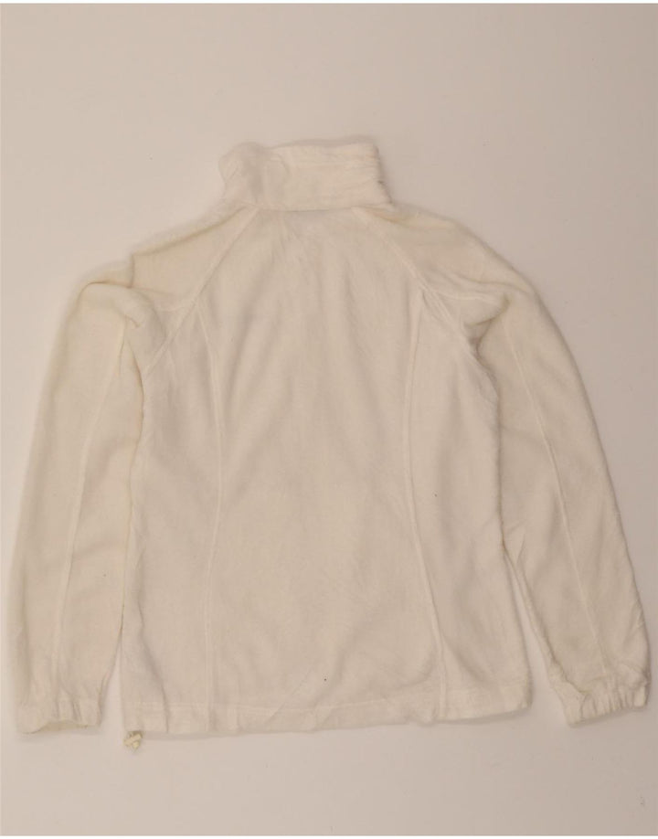 COLUMBIA Womens Fleece Jacket UK 14 Medium Off White Polyester Vintage Columbia and Second-Hand Columbia from Messina Hembry 