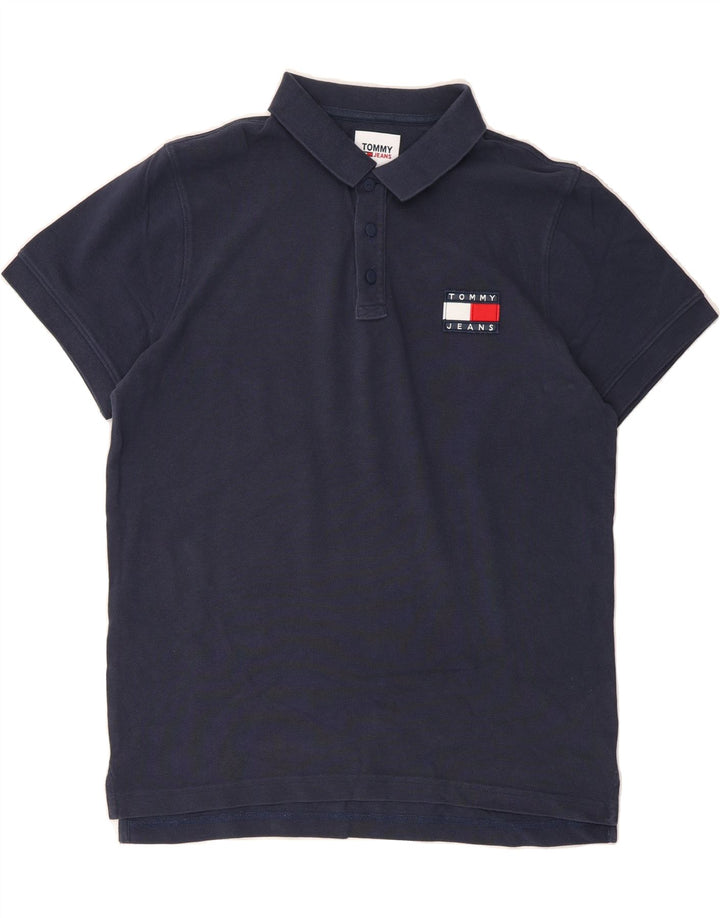 TOMMY HILFIGER Mens Polo Shirt Medium Navy Blue Cotton Vintage Tommy Hilfiger and Second-Hand Tommy Hilfiger from Messina Hembry 