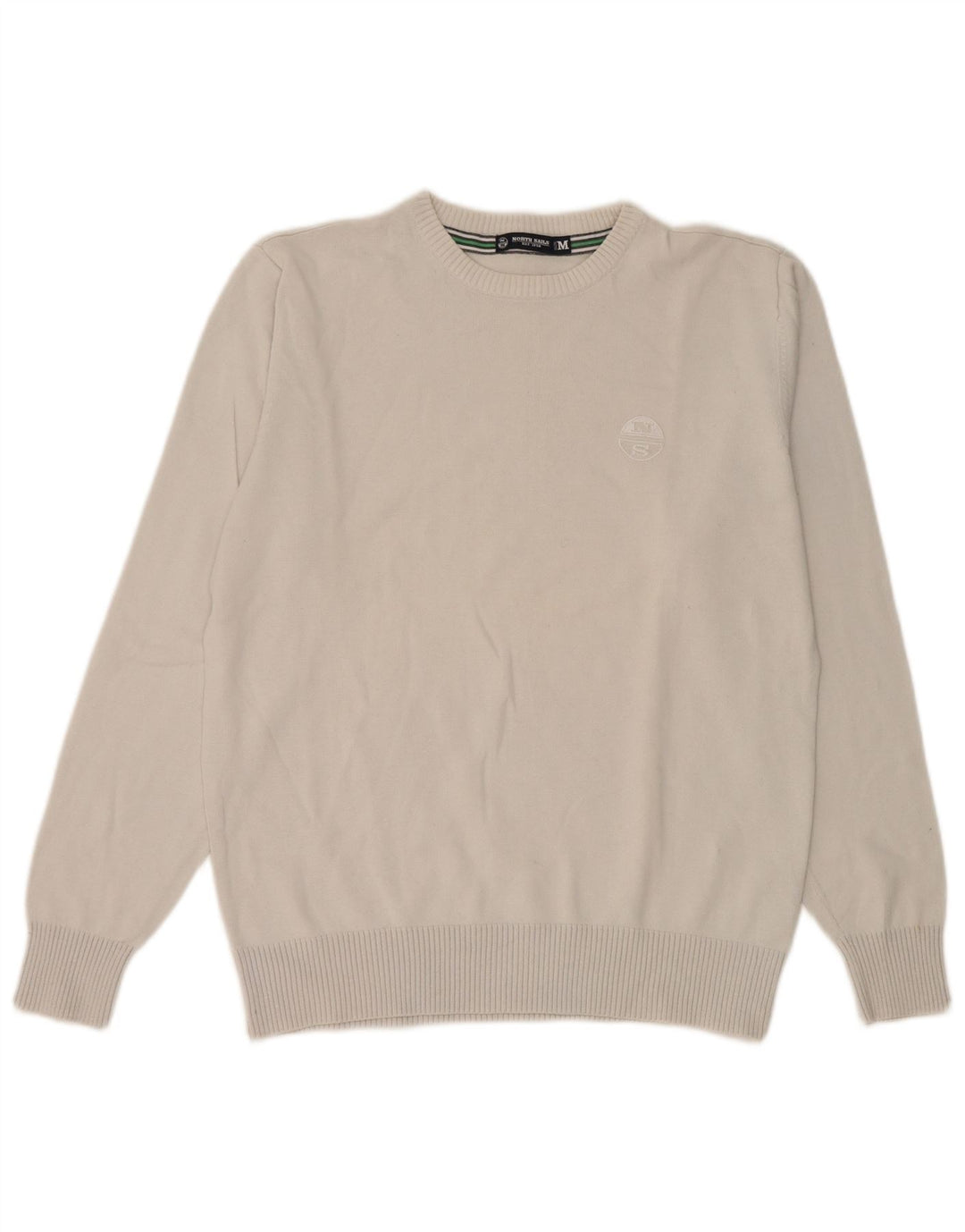 North Sails Womens Crew Neck Jumper Sweater UK 14 Medium Grey Cotton