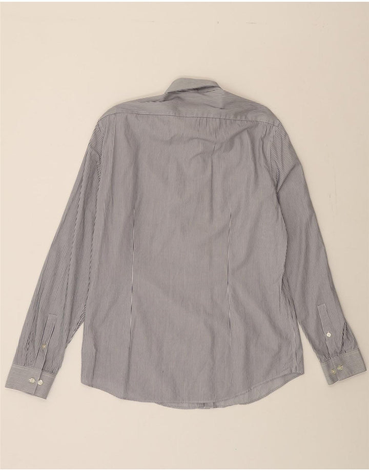 CALVIN KLEIN Mens Shirt Size 16 41 Large Grey Striped Cotton Vintage Calvin Klein and Second-Hand Calvin Klein from Messina Hembry 