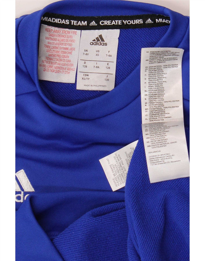 Adidas fiú pulóver 7-8 éves kék poliészter pulóver