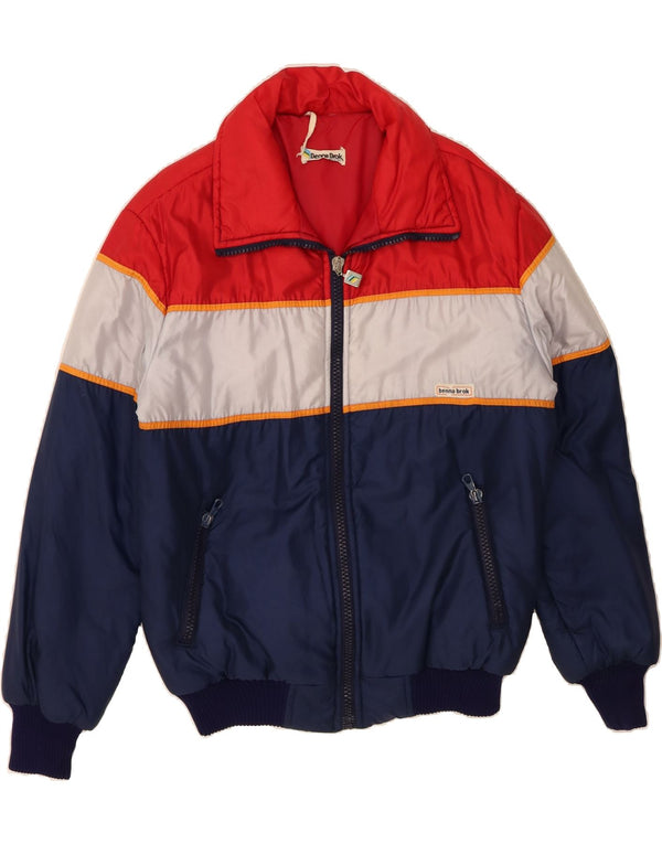 VINTAGE Mens Padded Jacket UK 40 Large Multicoloured Colourblock Polyamide