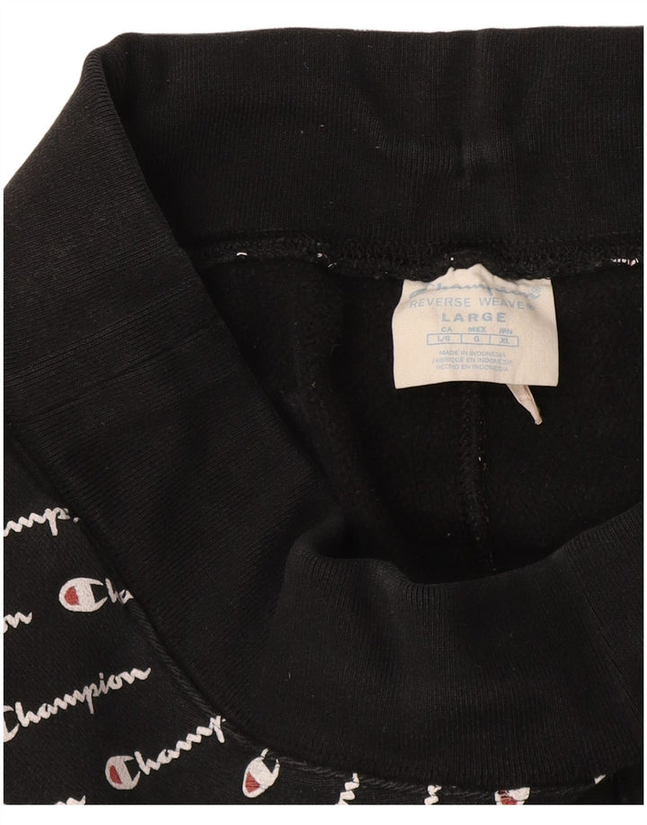 Champion Herre Reverse Weave Graphic Tracksuit Bukser Joggers Large Black