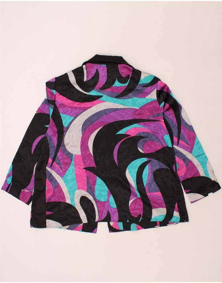 PERTE BY KRIZIA Womens Abstract Pattern Shirt Blouse UK 18 XL Black Vintage Perte by Krizia and Second-Hand Perte by Krizia from Messina Hembry 
