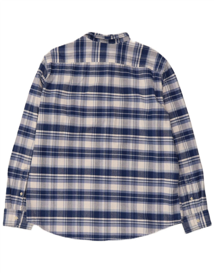 LEVI'S Mens Standard Fit Flannel Shirt Large Blue Check Cotton