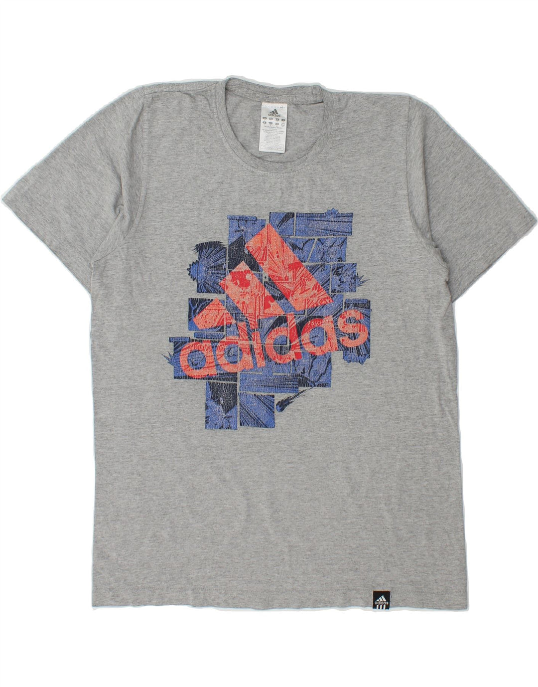 ADIDAS Mens Graphic T-Shirt Top Small Grey Cotton Vintage Adidas and Second-Hand Adidas from Messina Hembry 