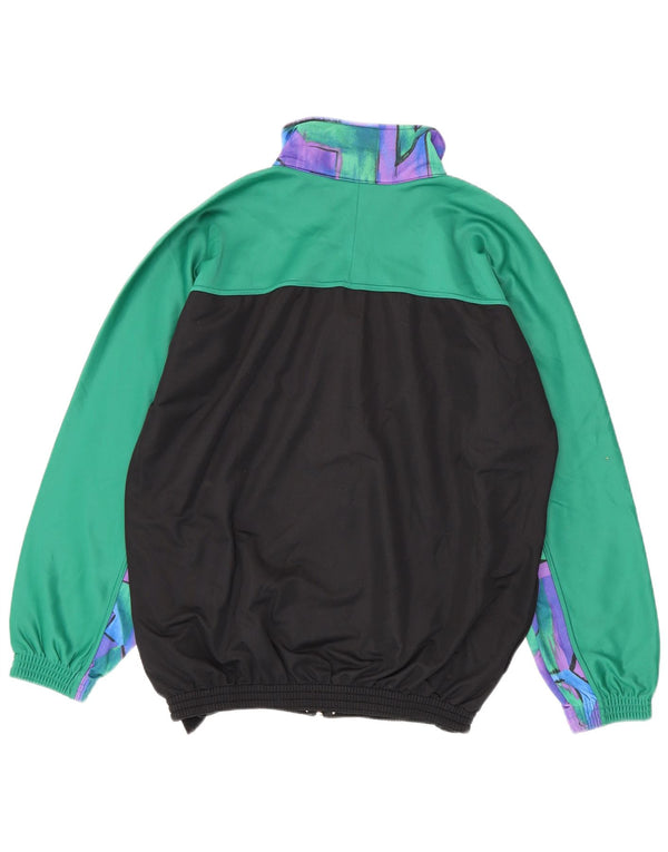 Vintage Mens Graphic Tracksuit Top Jacket Large Multicoloured Colourblock