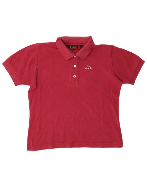 Kappa Γυναικείο πουκάμισο Crop Polo UK 10 Small μπορντό βαμβακερό