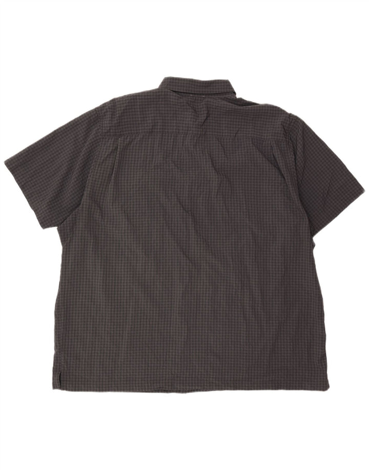 Cămașă cu mânecă scurtă pentru bărbați EDDIE BAUER 2XL poliester cu carouri gri