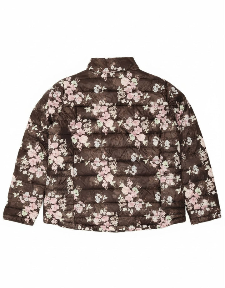 JANINA Womens Padded Jacket IT 46 Large Brown Floral