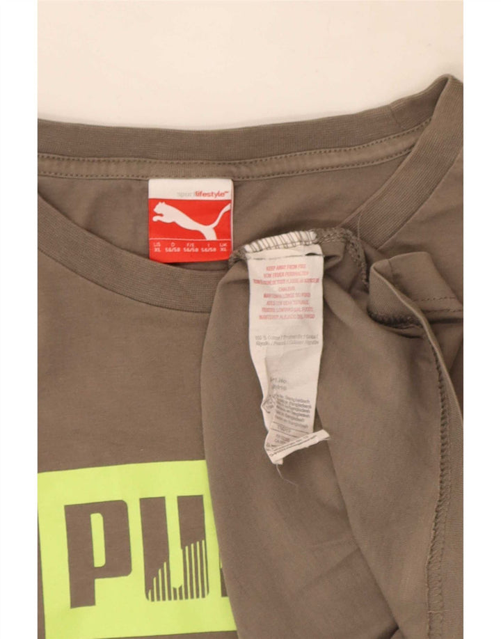 Puma Mens Graphic T-Shirt Top XL Grey Cotton